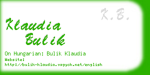 klaudia bulik business card